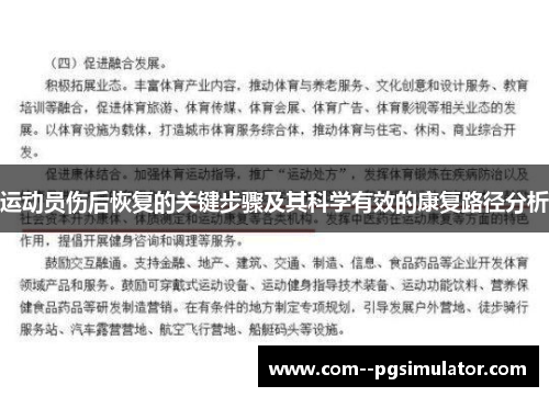 运动员伤后恢复的关键步骤及其科学有效的康复路径分析